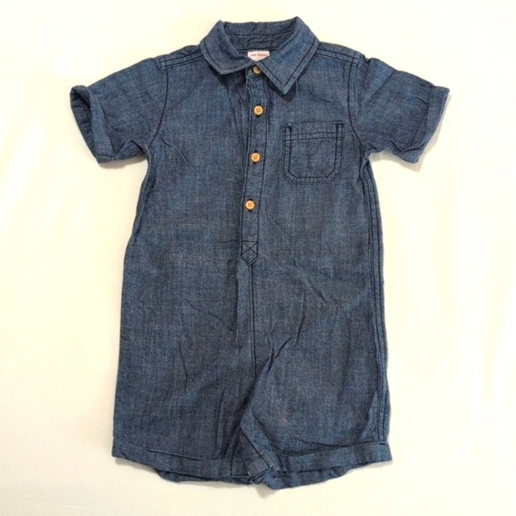 joe fresh chambray style button down romper 18-24 months baby toddler boys - Picture 1 of 6